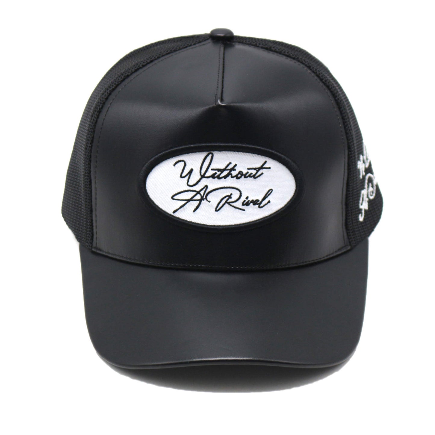 Black Leather WAR Trucker Hat